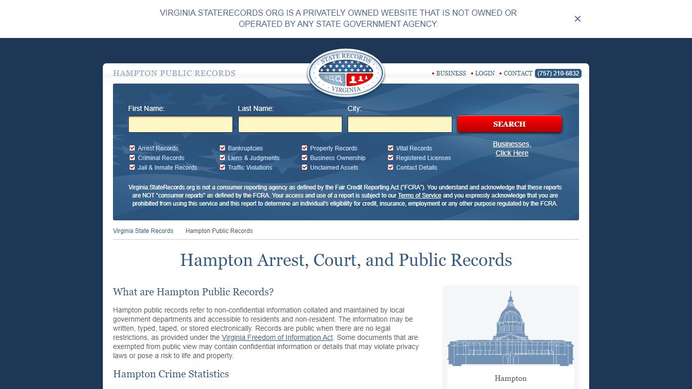 Hampton Arrest and Public Records | Virginia.StateRecords.org